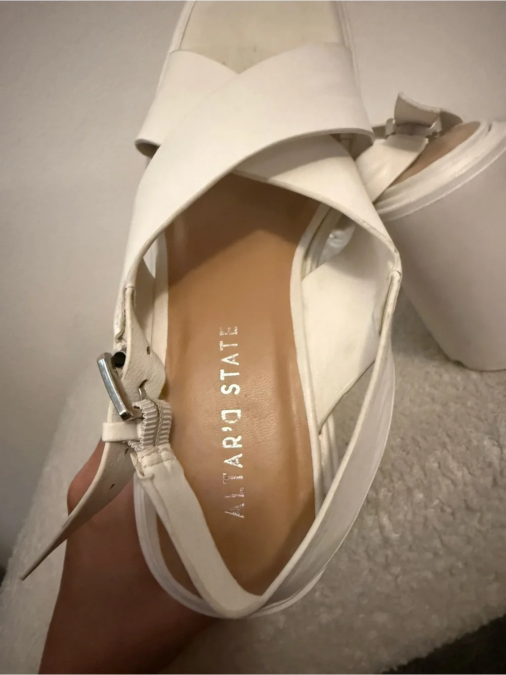 Altar'd State White Crisscross Platform Sandals
